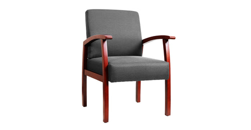 Roow Designer Mid Back Fabric Guest Chair Cherry Color