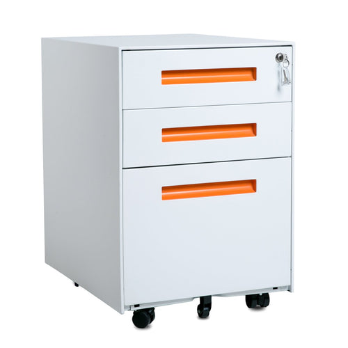 TygerClaw 3 Drawer Mobile Filing Cabinet with Lock