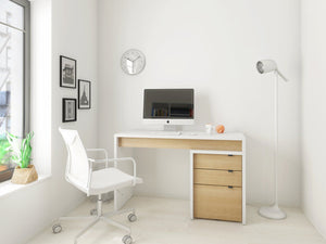 TygerClaw Chrono Reversible Desk Panel, White and Natural Maple